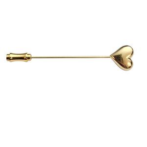 Ciani Sterling Silver Heart Stick Lapel Pin, Gold Vermeil Signed, C939